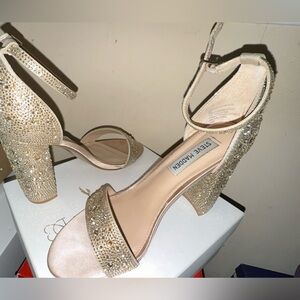 Steve Madden Sparkling Gold Block Heels